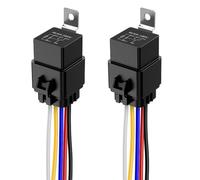 Gebildet 2 piezas 40/30A Interruptor de Relé a Prueba de Agua 12 AWG Juego de Arnés con Diodo Incorporado - 24V CC 5 Pines SPDT Relés Automotrices Cables Calientes