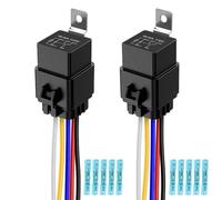 Gebildet 2 piezas 40/30A Interruptor de Relé a Prueba de Agua 12 AWG Juego de Arnés con Diodo Incorporado - 12V CC 5 Pines SPDT Relés Automotrices con Conectores Impermeables