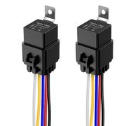 Gebildet 2 Piezas 40/30A Interruptor de Relé a Prueba de Agua 12 AWG Juego de Arnés con Diodo Incorporado - 12V CC 5 Pines SPDT Relés Automotrices Cables Calientes