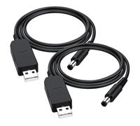 Gebildet 2 Piezas DC 5V a DC 12V USB Voltaje Step-Up Fuente de Alimentación del Convertidor Cable USB con DC Jack de 5.5 x 2.5mm o 5.5 x 2.1mm, USB 5V a CC de 12V Cable(100 cm)