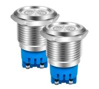 Gebildet 2 Piezas Indicadoras LED Rojas de Acero Inoxidable de Alarma de Destello 22mm 80dB 230V CA, con Zumbador de Lámpara, para Proyectos de Bricolaje, Paneles de Control Eléctrico