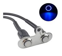 Gebildet 2 Piezas Universal Bloqueo-Automático Acero Inoxidable LED Azul Interruptor de Motocicleta, 5A/12V, Encendido/Apagado, Montaje Ajustable Manillar, Botones de Interruptores Impermeables