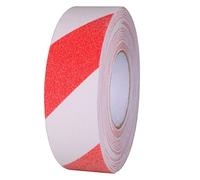 Gebildet 20m×5cm Cinta Adhesiva Antideslizante, Cinta Antideslizante que Mejora el Agarre, Pegatina de Seguridad Adhesiva Fuerte, Rojo y Blanco