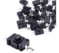Gebildet 20piezas Interruptor de Botón de Autobloqueo KAN-28 para linterna SMD tipo ON-Off Mini interruptor (Pin plano con orificio)
