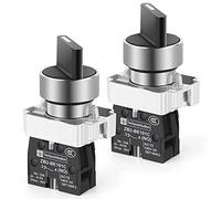 Gebildet 2PCS 1NO 2Selector, Interruptor de Enclavamiento 2 Posiciones Mantenidas, Selector Rotativo Interruptor 600V 10A