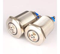 Gebildet 2pcs AC 230V 22mm Acero Inoxidable Rojo LED Flash Alarma 70-90dB Luz Indicadora con Zumbador de Lámpara, Para Panel de Control Eléctrico, Proyecto de Bricolaje