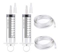 Gebildet 2PCS Jeringas de 100ml, Jeringa de Plástico Grande, Jeringa de Jardín, Herramientas de Jeringa de Medición con Mangueras de Plástico de 100cm para Laboratorios Científicos, Riego, Relleno