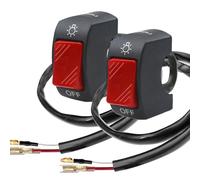 Gebildet 2Piezas Interruptor de Manillar de Motocicleta Interruptor de Palanca de Manillar Botón de Encendido y Apagado para Motocicletas U5 U7 U2 Scooter Electrombile Moto-7/8 Pulgadas 22mm (Rojo)