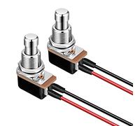 Gebildet 2Piezas Momentáneo Tacto Suave Interruptor Precableado de pie SPST, Interruptor de Pie de Botón Pulsador de Caja de Pedal Normalmente Abierta de 2Pines para Pedal de Efectos de Guitarra