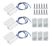 Gebildet 3 Juegos de Cableado de Interruptor Magnético Blanco NO/NC Sensor de Puerta Empotrado Interruptor de Láminas de Contacto de Ventana Oculta para Control de Acceso Reemplazar Sistema de Alarma