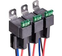 Gebildet 3 Piezas 12V Fusibles Relés Interruptor 12 AWG Juego de Arnés con Diodo Integrado Fusible de Cuchilla ATO/ATC de 30A Relés Eléctricos Automotrices SPST de 4 Pines