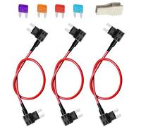 Gebildet 3 piezas pequeño de doble cabezal fusible, cable de derivación, portafusibles, cable de derivación de reparación para relé de bomba de combustible con 4 fusibles (3/5/10/15 A) y extractor de