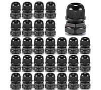 Gebildet 30Piezas IP68 Impermeable Conectores de Cable, PG13,5 Glándulas de Cable con Ajustables Juntas, Prueba de Agua de 6-12mm Plastico Gland Conectores, M20 x 1.5 (Negro)