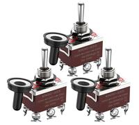 Gebildet 3interruptores de Palanca Momentáneos Impermeables 20A-12VCC/10A -24VDC, 20A-125VAC/10A -250VAC DPDT 6pines ON/Off/ON Interruptor basculante + 3 Tapas