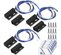 Gebildet 3Juegos de Cableado de Interruptor Magnético Negro NO/NC Sensor de Puerta Empotrado Interruptor de Láminas de Contacto de Ventana Oculta para Control de Acceso Reemplazar Sistema de Alarma