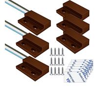 Gebildet 3pcs Cableado de Interruptor Magnético Marrón NO/NC Sensor de Puerta Empotrado Ventana Oculta Contacto Interruptor de Lengüeta para Control de Acceso Reemplazo del Sistema de Alarma