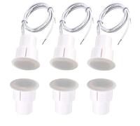 Gebildet 3pcs de Puertas de Hierro blanco Empotradas con Cable de Seguridad para Ventana, Sensor de Contacto de Puerta (Imán cerca - Conectar Circuito, Imán lejos - Romper Circuito)