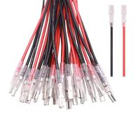 Gebildet 40terminales de Crimpado de Pala Hembra de 2.8mm con Funda Aislante y Cable de 15cm de Longitud 20AWG, kit Surtido de Empalme Rápido de pala Hembra Rojo + Negro