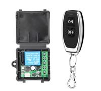 Gebildet 433Mhz Interruptor de Control Remoto Inalámbrico Universal DC 12V 1CH Módulo Receptor de Relé Transmisor RF Pestillo de Palanca Momentáneo para Automóvil(Transmisores 2Botones+1Receptor 1CH)