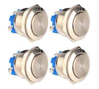 Gebildet 4pcs 22mm 12V/ 24V/ 125V/ 250V/ 5A Interruptor de Botón de Enclavamiento Terminales de Tipo Tornillo Interruptor de Metal Impermeable de Acero Inoxidable (Cabeza Alta)