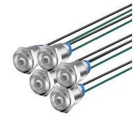 Gebildet 5 pcs 10 mm 3V-4.5V-5V-6V-7.5V-9V LED Luz Indicadora de Metal Lámpara de Señal Impermeable con Cable (Blanco)