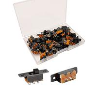 Gebildet 50piezas Mini Interruptor de Palanca SPDT Interruptor Deslizante 0.5A 50V CC 3 Pines 2Posiciones, Interruptor Deslizante de Panel ON/ON, SS-12F15 de Enganche en Miniatura