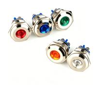 Gebildet 5pcs 16mm 230VAC Acero Inoxidable Impermeable Luz Indicadora LED Terminales de Tornillo para el Coche Barco Camión Van