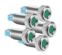 Gebildet 5pcs 8mm AC/DC 12-24V Cobre Niquelado Impermeable Luz Indicadora LED(Verde)