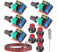 Gebildet 5pcs Mini DC Motor PWM Velocidad Controlador,DC 5V-35V 5A Interruptor Ajustable del Velocidad,6V 12V 24V Regulador de Voltaje Variable con Indicador LED