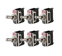 Gebildet 6 Piezas Conmutador de Palanca SPST 12V-24V-48V-110V/10A, 220V-230V/6A, Interruptor de Palanca ON/Off 2 Posiciones 2 Pin, Rocker Toggle Switch para Auto Vehiculo Barco (Negro)