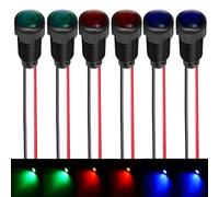Gebildet 6 piezas rojo/azul/verde indicador LED luz piloto AC/DC 12-24V tamaño del orificio de montaje 10 mm (carcasa de plástico retardante de llama)