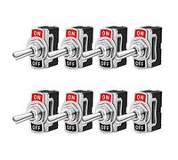 Gebildet 8pcs Conmutador de Palanca SPST 10A/12VDC, 6A/24VDC, Interruptor de Palanca, Interruptor de Palanca ON/Off 2Posiciones 2Pin, para Auto Vehiculo Barco (Negro)