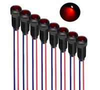 Gebildet 8Piezas Indicador LED Rojo Luz Piloto 110-220VCA Tamaño del Orificio de Montaje 8mm (Carcasa de plástico ignífugo)