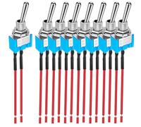Gebildet 8piezas SPST Mini Interruptor Palanca Precableado,2puertos 2posiciones,Interruptor Encendido/apagado en Miniatura, 6A/125VAC, 3A/250VAC, para Dispositivos Electrónicos Salpicadero coche DIY