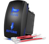 Gebildet Azul Horn Reverse Interruptor Basculante 5Pines Luz LED de Encendido/Apagado Láser 20A/12V, 10A/24V Juego de Cables de Puente para Jeep Boat Trucks