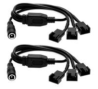 Gebildet - Cable Adaptador de alimentación de CC de 2 Piezas con Conector a Ventilador de PC de 3 vías, 3 Pines y 4 Pines, DC5521 a Cable de 3 Pines/4 Pines