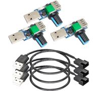 Gebildet Cable Adaptador de Corriente para Ventilador USB de 3/4 Pines PWM de 5V de con Regulador de Velocidad del Ventilador USB, Perilla de Control de Encendido/Apagado