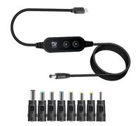 Gebildet Cargador Rápido Universal PD, Cable de Alimentación USB C a CC de 5.5mm x 2.1mm, 5V/9V/12V/15V/20V, Multivoltaje, con 11 Conectores