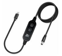 Gebildet Cargador Rápido Universal PD, Cable de Alimentación USB C a CC de 5.5mm x 2.5mm/ 5.5mm x 2.1mm, Adaptador Multivoltaje de 5V/9V/12V/15V/20V con Pantalla LED