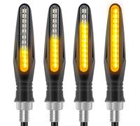 Gebildet Indicadores de Motocicleta Luces de Señal de Giro Fluidas Indicadores de Giro de Motocicleta 12V 12bombillas LED（4PCS）