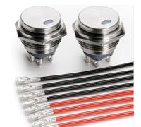 Gebildet Interruptor Basculante Redondo Impermeable de acero inoxidable 12-24 V/15 A 22 mm LED azul iluminado ON Off Interruptor de Palanca iluminado de 4 pines para vehículos Marinos RV camiones