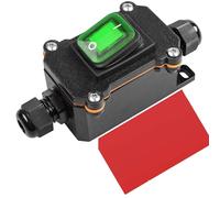 Gebildet Interruptor Cable en Línea Interruptor Basculante a Prueba Agua DPST 20A-12VDC/16A-24VDC/20A-125VAC/16A-250VAC IP66 Caja Impermeable Doble Orificio Abierto Entrada dos Lados (Led Verde)