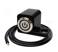 Gebildet Interruptor de Botón con Autobloqueo para Motocicleta ATV, LED Azul con Enclavamiento, 12-24V/5A, IP67 Resistente al Agua, Interruptores de Encendido y Apagado (Izquierda L)