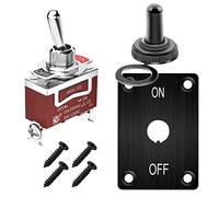 Gebildet Marine Interruptor Palanca con Panel Montaje 12VDC 20A Interruptor Palanca 250V AC 15A Heavy Duty SPST Encendido/Apagado 2Pin para Auto Car Truck Boat con Gorra Impermeable