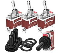 Gebildet Marine Toggle Switch 12VDC 20A Interruptor de Palanca Impermeable 250V AC 15A Heavy Duty con Cubierta Resistente a la Intemperie SPST Encendido/Apagado 2Pines para Automóvil, Camión, Barco