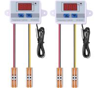 Gebildet - Módulo Controlador de Temperatura LED Digital de 2piezas con Conector Rápido,Miniinterruptor de Termostato XH-W3001 con Sonda de Sensor a Prueba de Agua, Programable de 50a110 Grados(12V)