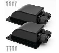 Gebildet Prensaestopas de Entrada de Cable Solar Impermeable, Prensaestopas de Entrada de Cable Doble para Todos los Tipos de Cable de 6mm² a 12mm² para Paneles Solares (Negro, 2pcs)