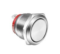 Gebildet Pulsador Tipo Corto 20A/12-24V, 15A/220V 19mm Interruptor de Botón Pulsador de Acero Inoxidable con Enclavamiento Interruptor SPST de 2 Pines a Prueba de Agua