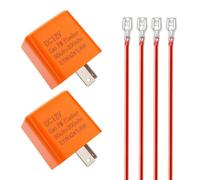 Gebildet Relé de Intermitencia Electrónica LED de 12V con Velocidad Ajustable de 2 Pines, Compatible con Luces de Giro y Advertencias de Peligro de Coche y Motocicleta (Amarillo)
