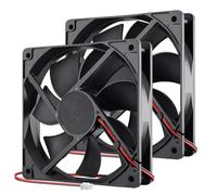 Gebildet Ventiladores para Gabinete de Computadora de 120mm,Color negro, de alto Rendimiento,12V CC,2pines (PH2.54),1200RPM,Cojinete Hidráulico,Silencioso,larga vida útil,Hasta 30 000 horas